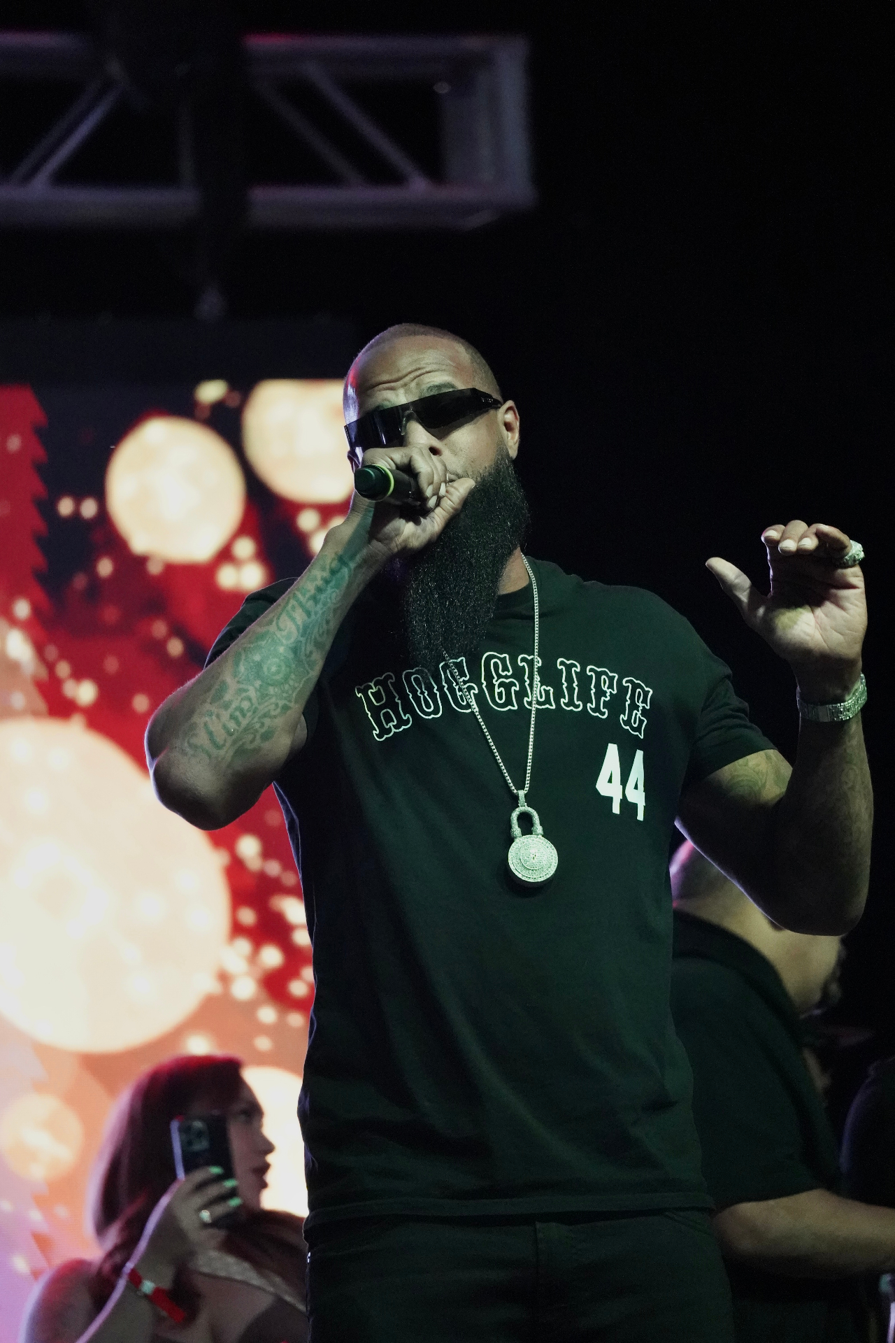 Tech N9ne in HoggLife jersey performing